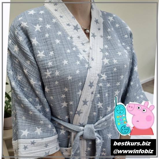 Шьем женский халат-кимоно. МK+выкройки с 46-62 размер 2022 Шитье - annabelle_textile