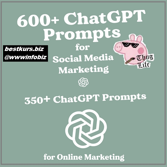350+ уникальных подсказок ChatGPT для онлайн-маркетинга + 600+ подсказок ChatGPT для маркетинга в социальных сетях - 2023 - Alex Ruskman