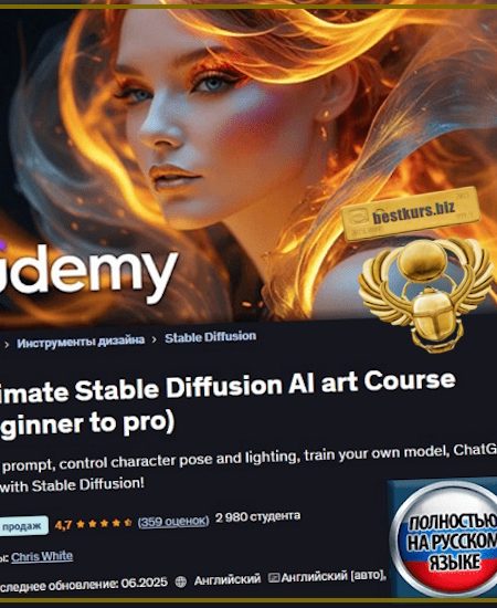 Полный курс по ИИ-арту в Stable Diffusion (от новичка до профи) - Крис Уайт (2025) Udemy