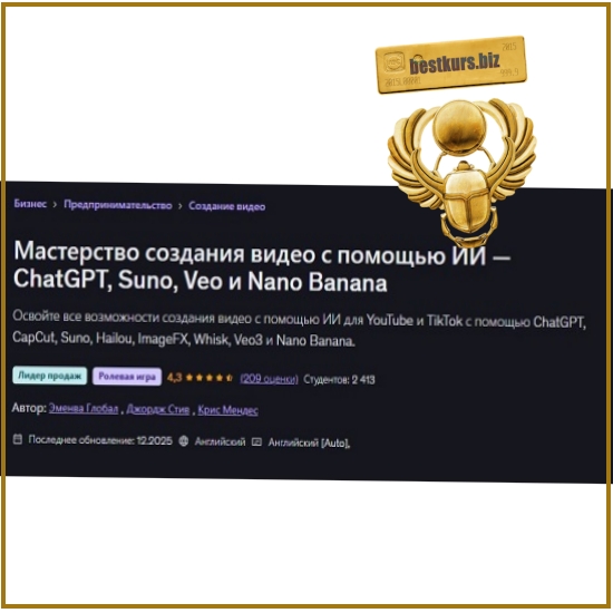 Мастерство создания видео с помощью ИИ — ChatGPT, Suno, Veo и Nano Banana - Emenwa Global, George Steve, Chris Mendes (2025) Udemy Мастерство создания видео с помощью ИИ — ChatGPT, Suno, Veo и Nano Banana - Emenwa Global, George Steve, Chris Mendes (2025) Udemy