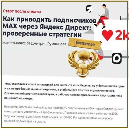 Как приводить подписчиков в Max через Яндекс Директ: проверенные стратегии - Дмитрий Румянцев, Виктория Сураева (2026) Точка доступа